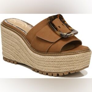 Sam Edelman Women's Brown Livi Espadrille Platform Wedge Sandals 7.5